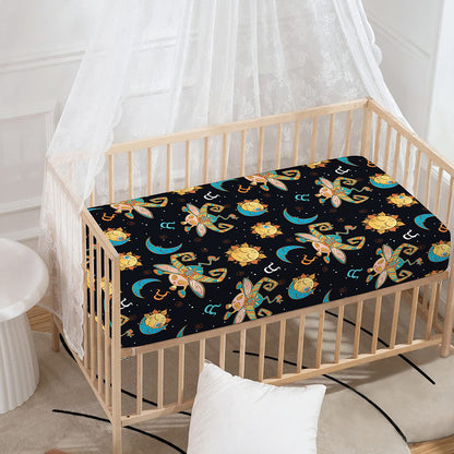 Cute Cartoon Taurus Pattern Print Baby Crib Sheet
