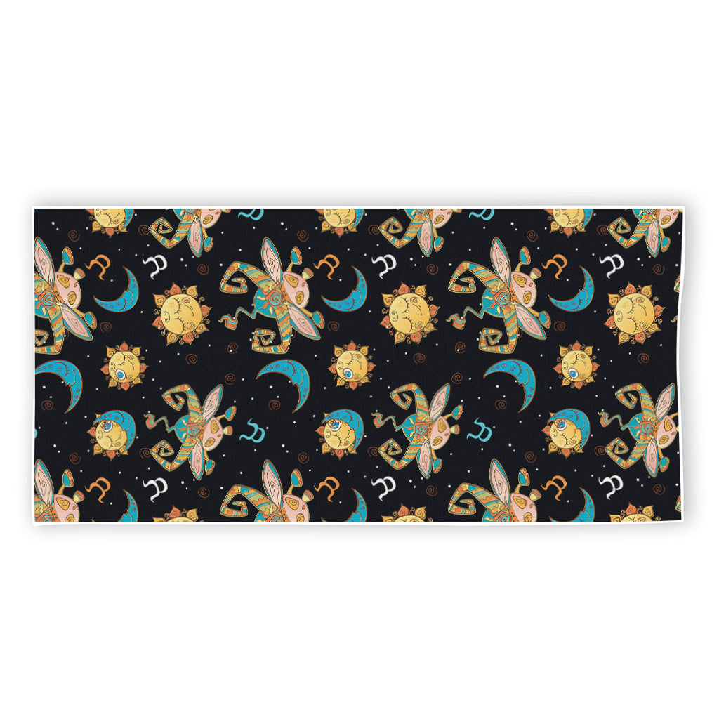 Cute Cartoon Taurus Pattern Print Beach Towel