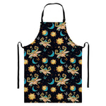 Cute Cartoon Taurus Pattern Print Bib Apron With Pocket