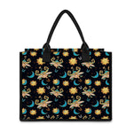 Cute Cartoon Taurus Pattern Print Canvas Tote Bag