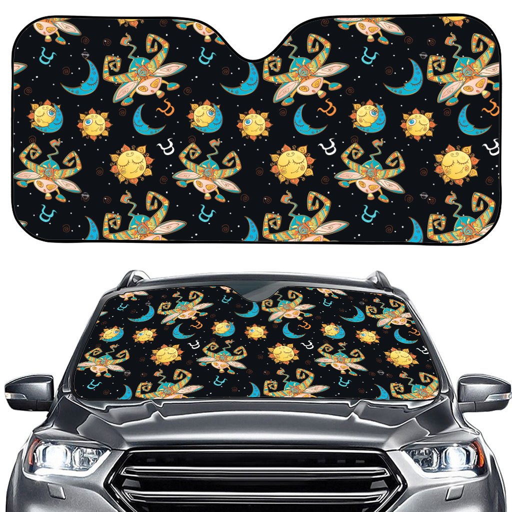 Cute Cartoon Taurus Pattern Print Car Windshield Sun Shade