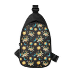 Cute Cartoon Taurus Pattern Print Chest Bag