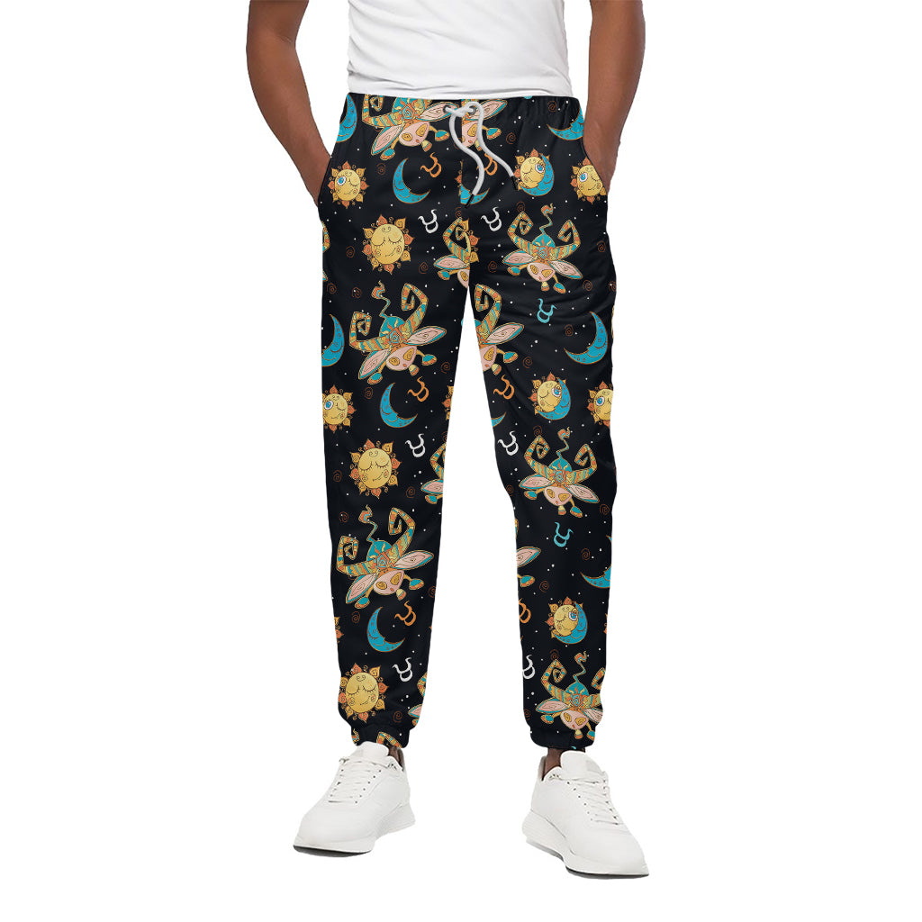 Cute Cartoon Taurus Pattern Print Cotton Pants