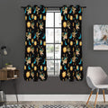 Cute Cartoon Taurus Pattern Print Grommet Curtain Panels
