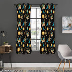 Cute Cartoon Taurus Pattern Print Curtain