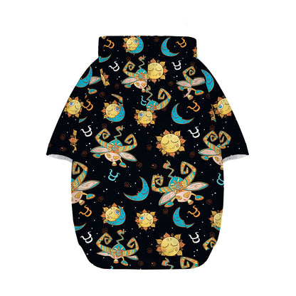 Cute Cartoon Taurus Pattern Print Dog Zip Up Hoodie
