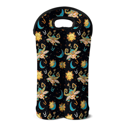Cute Cartoon Taurus Pattern Print Double Neoprene Wine Tote