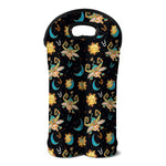 Cute Cartoon Taurus Pattern Print Double Neoprene Wine Tote