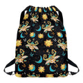 Cute Cartoon Taurus Pattern Print Drawstring Backpack