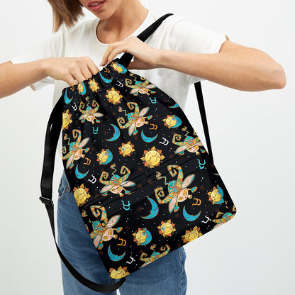 Cute Cartoon Taurus Pattern Print Drawstring Backpack