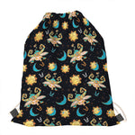 Cute Cartoon Taurus Pattern Print Drawstring Bag