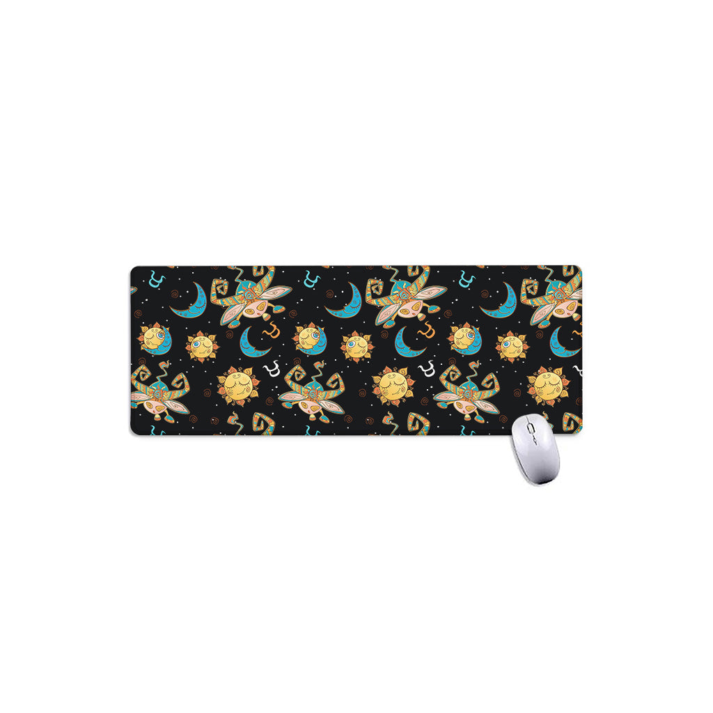Cute Cartoon Taurus Pattern Print Extended Mouse Pad