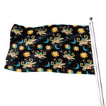 Cute Cartoon Taurus Pattern Print Flag