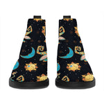 Cute Cartoon Taurus Pattern Print Flat Ankle Boots