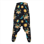 Cute Cartoon Taurus Pattern Print Hammer Pants