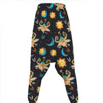 Cute Cartoon Taurus Pattern Print Hammer Pants