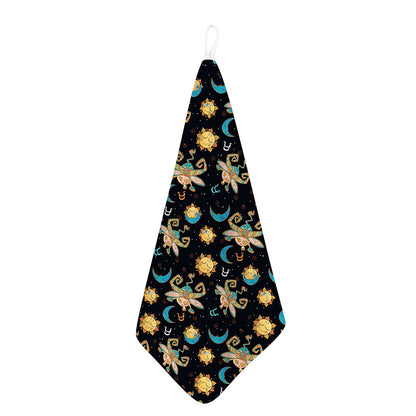 Cute Cartoon Taurus Pattern Print Hand Towel