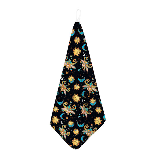 Cute Cartoon Taurus Pattern Print Hand Towel