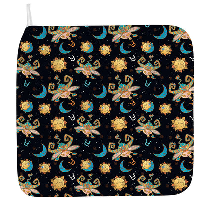 Cute Cartoon Taurus Pattern Print Hand Towel