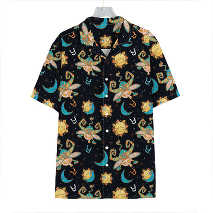 Cute Cartoon Taurus Pattern Print Hawaiian Shirt