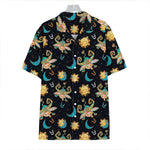 Cute Cartoon Taurus Pattern Print Hawaiian Shirt