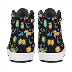 Cute Cartoon Taurus Pattern Print High Top Leather Sneakers