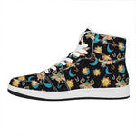 Cute Cartoon Taurus Pattern Print High Top Leather Sneakers