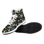 Cute Cartoon Taurus Pattern Print High Top Leather Sneakers