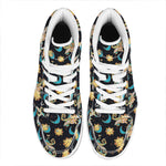 Cute Cartoon Taurus Pattern Print High Top Leather Sneakers