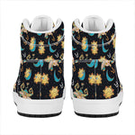 Cute Cartoon Taurus Pattern Print High Top Leather Sneakers