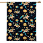 Cute Cartoon Taurus Pattern Print House Flag