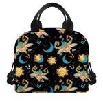 Cute Cartoon Taurus Pattern Print Insulated Lunch Bag