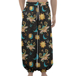 Cute Cartoon Taurus Pattern Print Lantern Pants