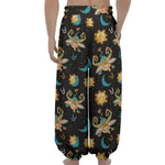 Cute Cartoon Taurus Pattern Print Lantern Pants
