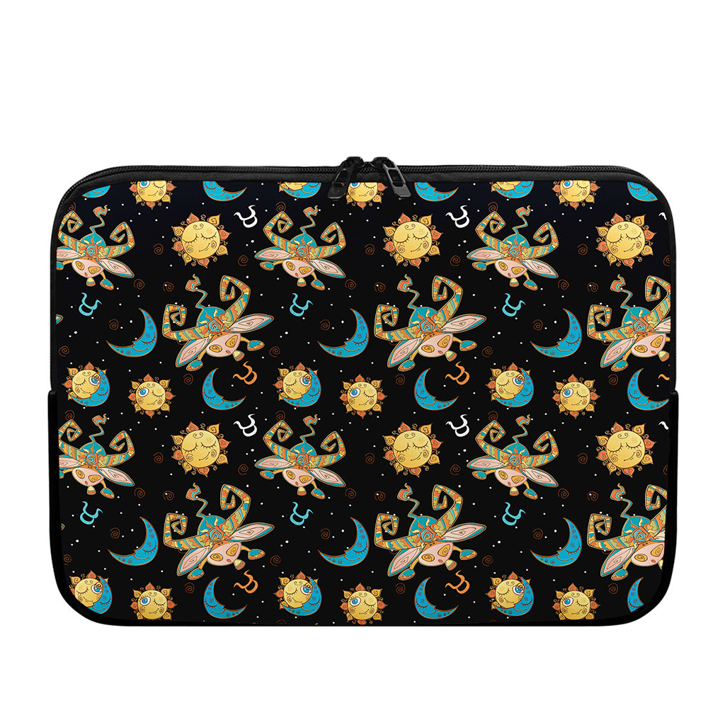 Cute Cartoon Taurus Pattern Print Laptop Sleeve