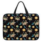 Cute Cartoon Taurus Pattern Print Laptop Sleeve With Handle