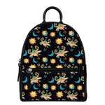 Cute Cartoon Taurus Pattern Print Leather Backpack