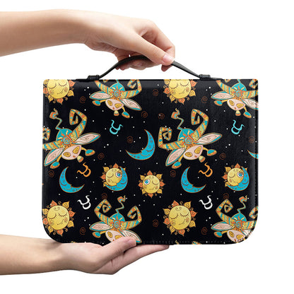 Cute Cartoon Taurus Pattern Print Leather Bible Cover