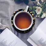 Cute Cartoon Taurus Pattern Print Leather Coaster Set