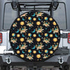 Cute Cartoon Taurus Pattern Print Leather Spare Tire Cover