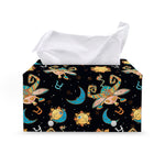 Cute Cartoon Taurus Pattern Print Leather Tissue Box Cover