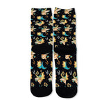 Cute Cartoon Taurus Pattern Print Long Socks