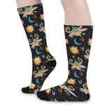 Cute Cartoon Taurus Pattern Print Long Socks