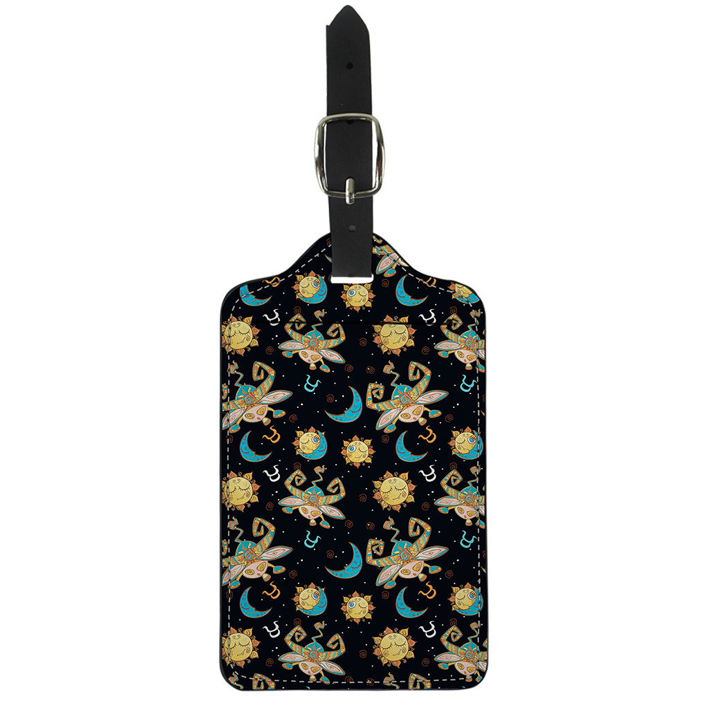 Cute Cartoon Taurus Pattern Print Luggage Tag