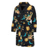 Cute Cartoon Taurus Pattern Print Men's Bathrobe