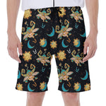 Cute Cartoon Taurus Pattern Print Men's Beach Shorts