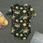Cute Cartoon Taurus Pattern Print Men's Bodysuit