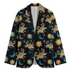 Cute Cartoon Taurus Pattern Print Men's Cotton Blazer