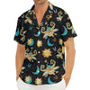 Cute Cartoon Taurus Pattern Print Men's Deep V-Neck Shirt