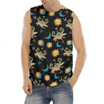 Cute Cartoon Taurus Pattern Print Men's Fitness Tank Top